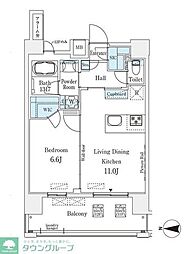 ムニレジデンス上野 1LDKの間取図画像