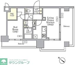 オルサス三ノ輪 1LDKの間取図画像