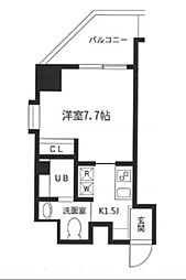 KDXレジデンス御徒町 1Kの間取図画像