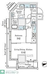 浅草田原町レジデンス 1LDKの間取図画像