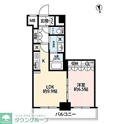 プレール・ドゥーク蔵前2 1LDKの間取図画像