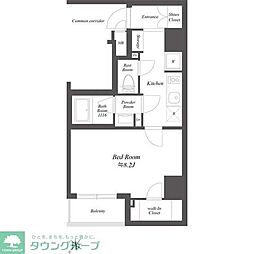 ルクレ押上 1Kの間取図画像