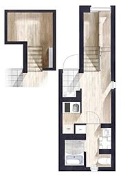 SakuraCrossResidence ワンルームの間取図画像