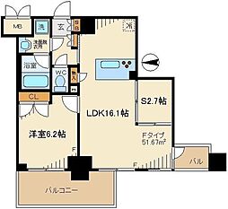 グランハイツ錦糸町 1SLDKの間取図画像