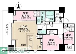 オーベルアーバンツ秋葉原 3LDKの間取図画像