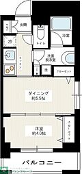 日神デュオステージ浅草橋 1DKの間取図画像