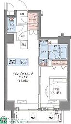 CREATIF蔵前 1LDKの間取図画像