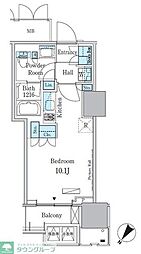 HARUMIFLAGPARKVILLAGEA棟 ワンルームの間取図画像