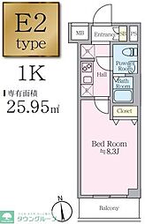 アイルプレミアム押上イースト 1Kの間取図画像
