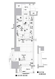 プレミアムキューブ亀戸 2Kの間取図画像