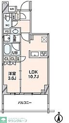 ウエルカーサ両国 1LDKの間取図画像