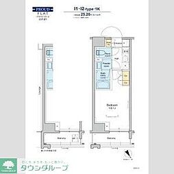 プラウドフラット清澄通り 1Kの間取図画像
