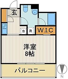 パークアクシス錦糸町 1Kの間取図画像