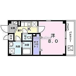 シテセレスト東砂 1Kの間取図画像