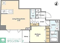トラバース門前仲町 1LDKの間取図画像