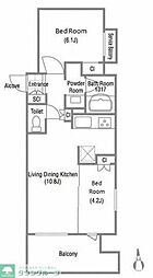 クレストコート吾妻橋レジデンス 2LDKの間取図画像