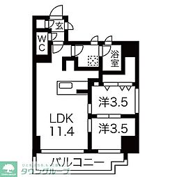 シーズンフラッツ錦糸町ウエスト 2LDKの間取図画像