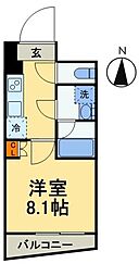 S-RESIDENCEHIKIFUNE 1Kの間取図画像