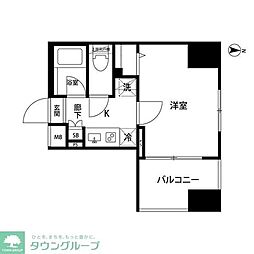 ルクレ錦糸町 1Kの間取図画像