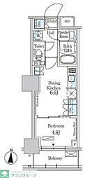 パークアクシス錦糸公園 1DKの間取図画像