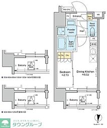 プラウドフラット亀戸ステーションPLACE 1DKの間取図画像