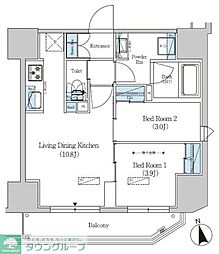 アーバネックス上野 2LDKの間取図画像
