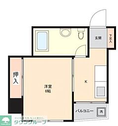 下谷サニーハイツ 1Kの間取図画像