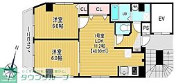 ウイングテラス御徒町 2LDKの間取図画像