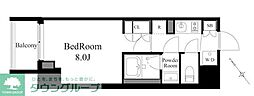 ラティエラ上野入谷 1Kの間取図画像