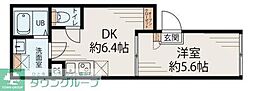 Bliss住吉 1DKの間取図画像