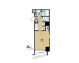 プレール・ドゥーク豊洲 1Kの間取図画像