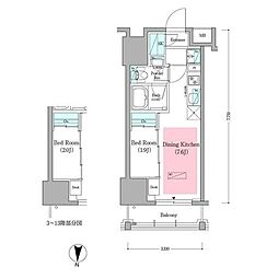Urbanex深川住吉3 1DKの間取図画像