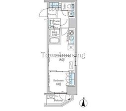 パークアクシス錦糸町ヴェール 1LDKの間取図画像