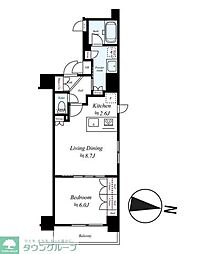 RELUXIA本所吾妻橋III 1LDKの間取図画像
