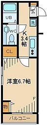 ステージ・L・2 1Kの間取図画像