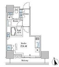 ベルファース芝浦タワー 14階ワンルームの間取り