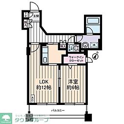 サングランパ 6階1LDKの間取り