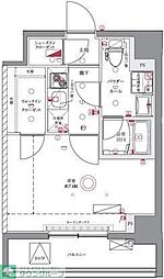 ユリカロゼAZ亀戸II 8階1Kの間取り
