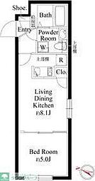 タスキsmart西大井 4階1LDKの間取り