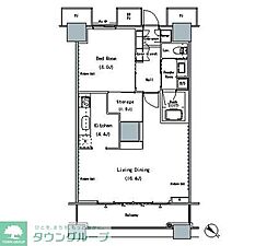 ＴＨＥ　ＴＯＫＹＯ　ＴＯＷＥＲＳ　ＭＩＤＴＯＷＥＲ 7階1LDKの間取り