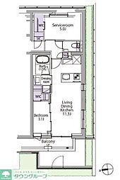 イプセ白金台 2LDKの間取図画像