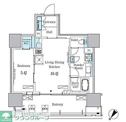 HARUMI　FLAG　PORT　VILLAGE　A棟 17階1LDKの間取り