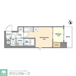 エル・セレーノ品川西大井 1階1DKの間取り