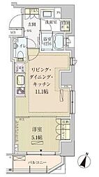 パークアクシス赤坂見附 7階1LDKの間取り
