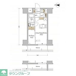 アーバネックス森下ＷＥＳＴ 11階1LDKの間取り