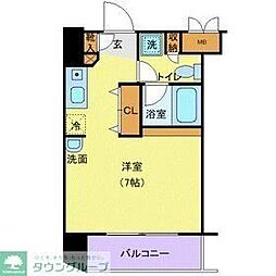 シンシア白金高輪 ワンルームの間取図画像
