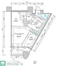 パークタワー勝どき　サウス棟 49階2LDKの間取り
