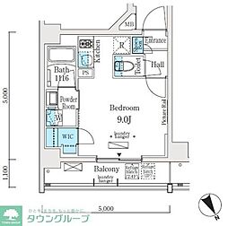 ソラニテ馬込 3階ワンルームの間取り