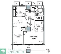 ＴＨＥ　ＴＯＫＹＯ　ＴＯＷＥＲＳ　ＭＩＤＴＯＷＥＲ 28階2SLDKの間取り
