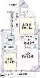 東京メトロ千代田線 代々木公園駅 徒歩3分の賃貸マンション 7階2LDKの間取り
